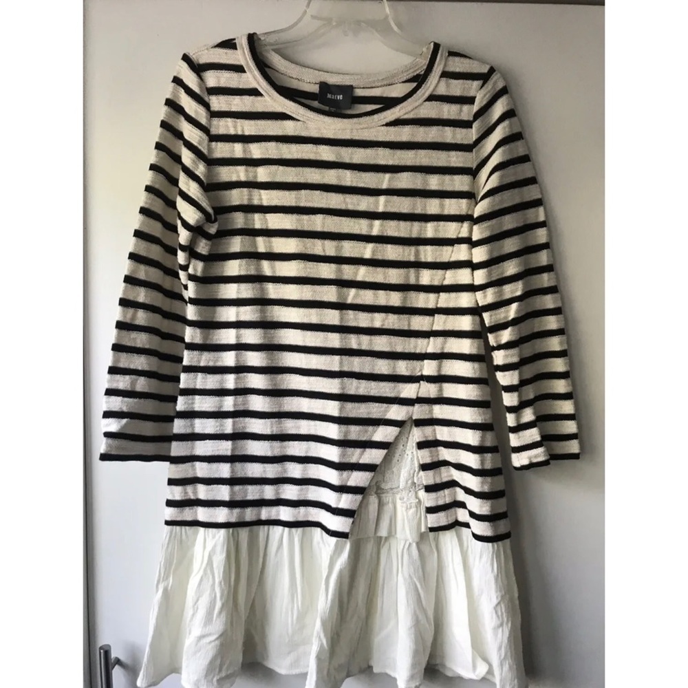 Anthropology Maeve Striped Ruffle Tunic‎ Dress